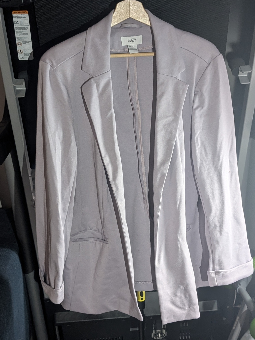 Suzy Shier Light Lilac Open-Front Blazer